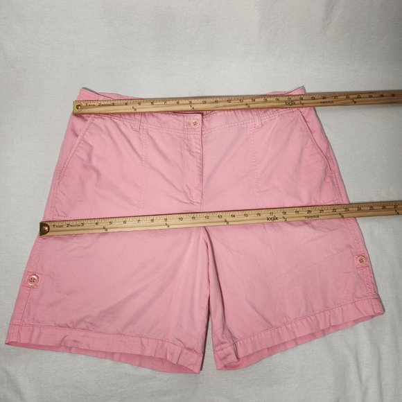 TALBOTS TALBOTS Gorpcore PINK Semi Elastic Waist Roll Leg Bermuda Short Size 16. - Picture 14 of 16